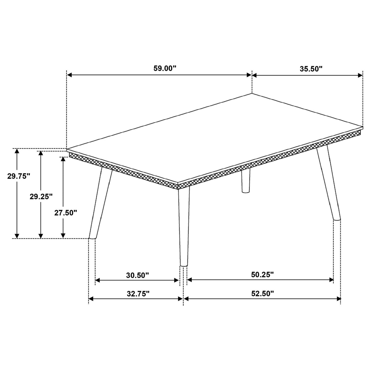 Perkins - Mesa de comedor rectangular - Marrón oscuro