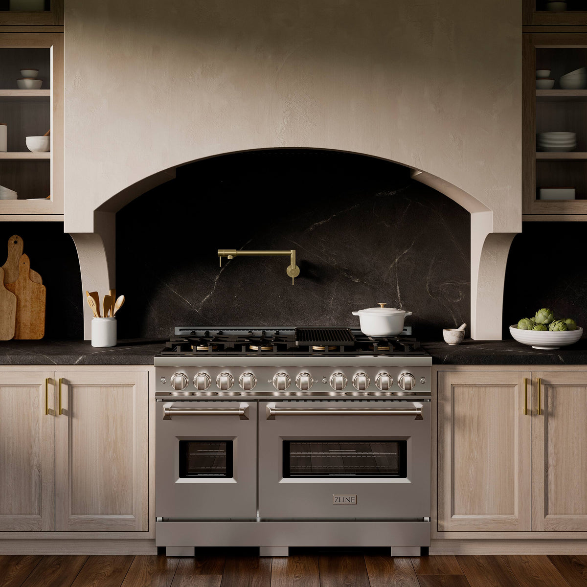 ZLINE - 48 in. 6.7 cu. ft. Classic Freestanding Gas Range with 8 Burner DuoPro Cooktop and Dual Ovens in Stainless Steel - Stainless Steel