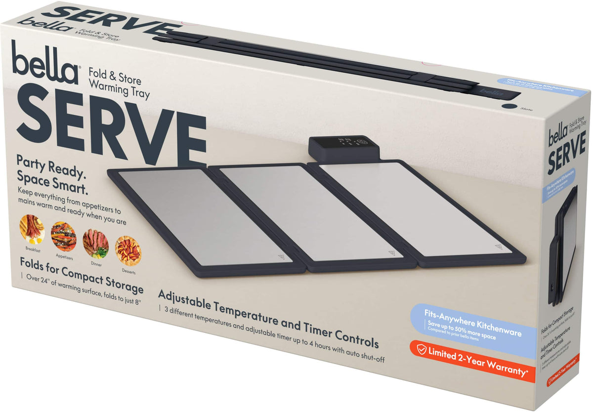 Bella - Fits-anywhere Kitchenware: Fold & Store Warming Tray - Slate