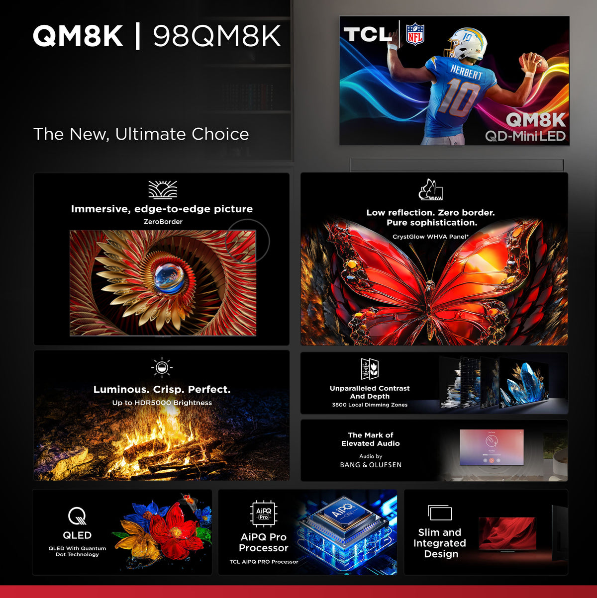 TCL - 98" Class QM8K Series 4K UHD HDR QD-Mini LED Smart TV with Google TV (2025)