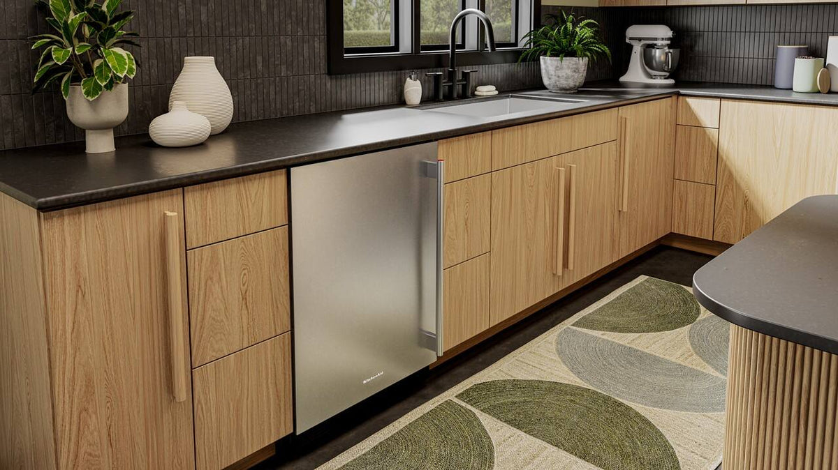 KitchenAid - 5.0 Cu. Ft. Undercounter Refrigerator - Black Cabinet/Stainless Steel Doors