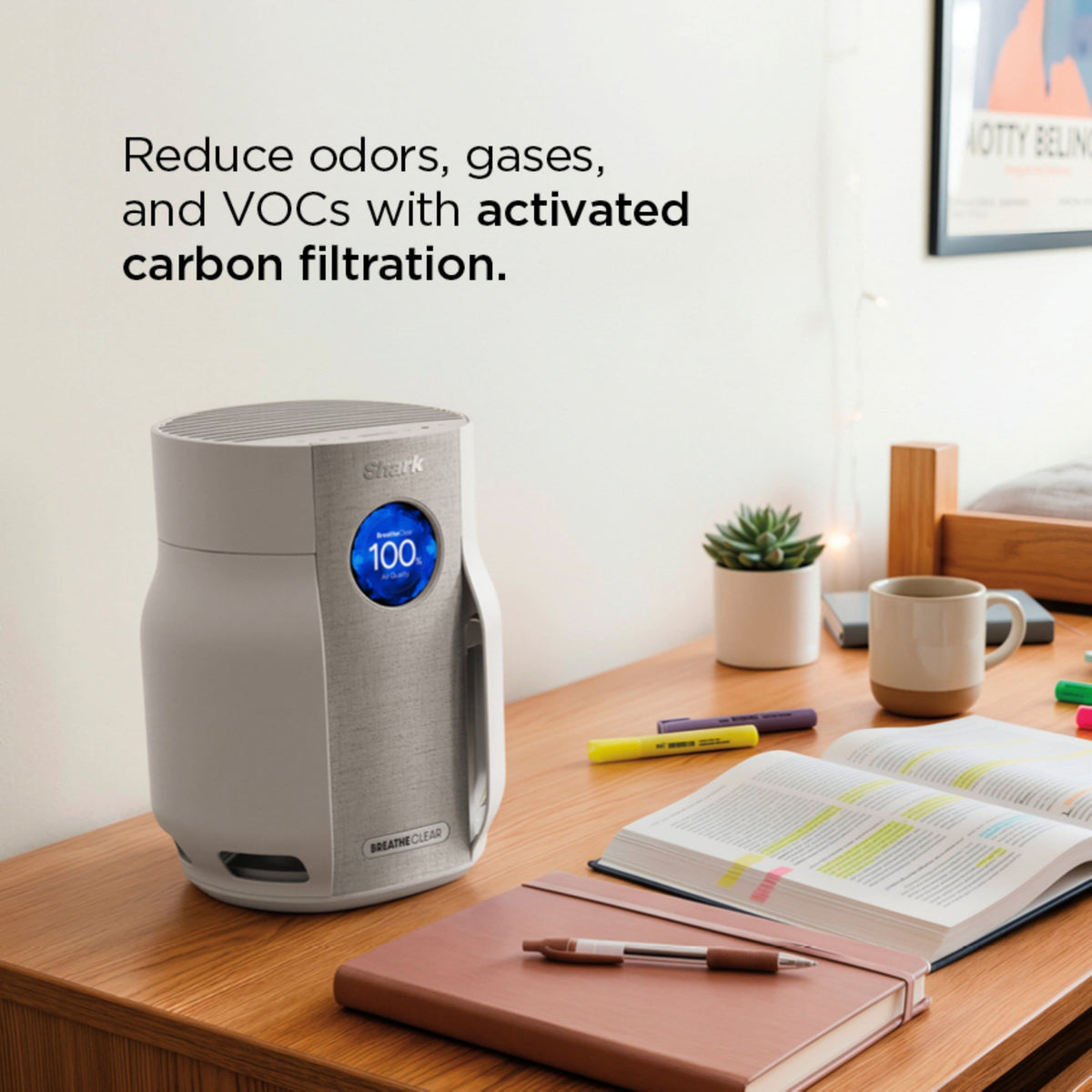 Shark - BreatheClear Compact Pro Air Purifier with NeverChange, 300 sqft - Dove
