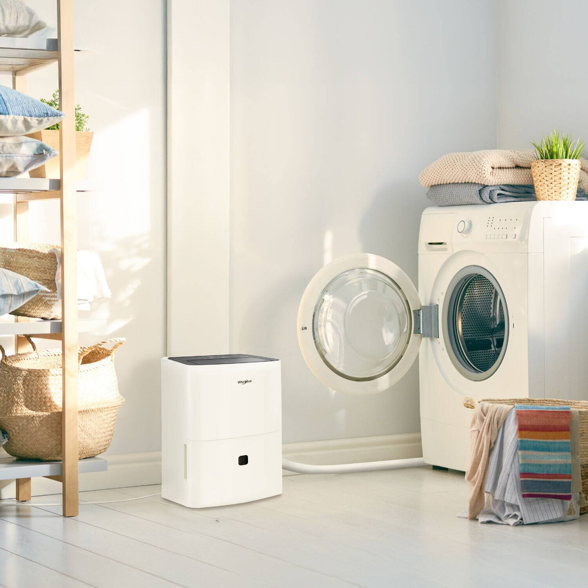 Whirlpool - 32 Pint 1500 Sq. Ft 14.8 quart Energy Star Certified Dehumidifier - White
