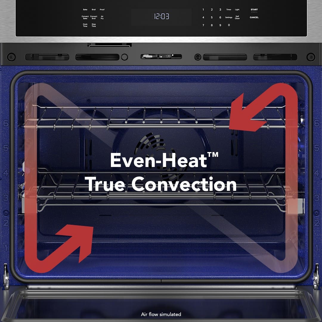 KitchenAid - 30" Built-In Single Electric Wall Oven with No Preheat Air Fry Mode - Stainless Steel