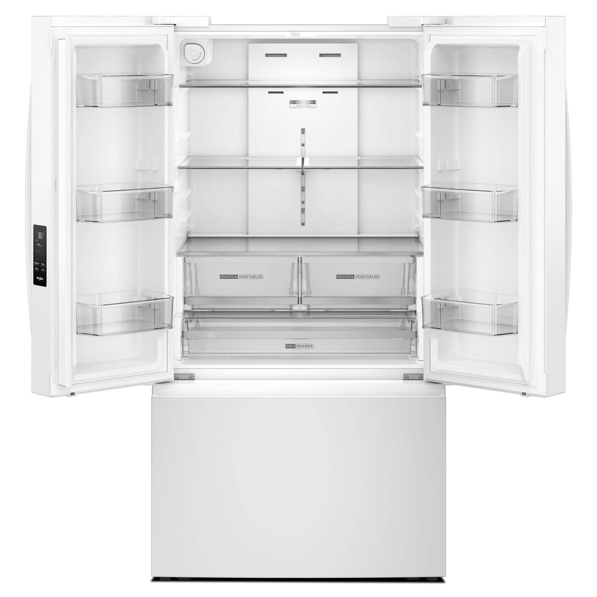 Whirlpool - 36 in. Wide 31 cu. ft. French Door Refrigerator with Ice Maker and Family-Sized Capacity - White