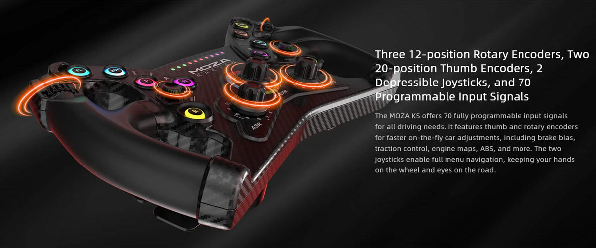 Moza Racing - KS Sim Racing GT Style Steering Wheel for Windows - Black