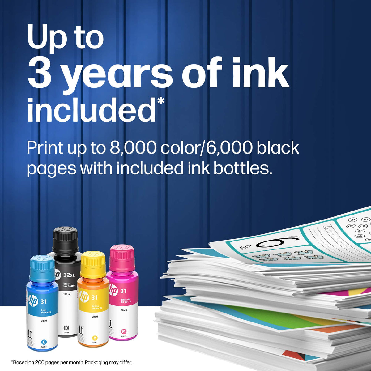HP - Smart Tank 7303 Wireless All-in-One AI-Enabled Cartridge-Free Supertank Inkjet Printer with 3 Years of Ink Included¹ - White