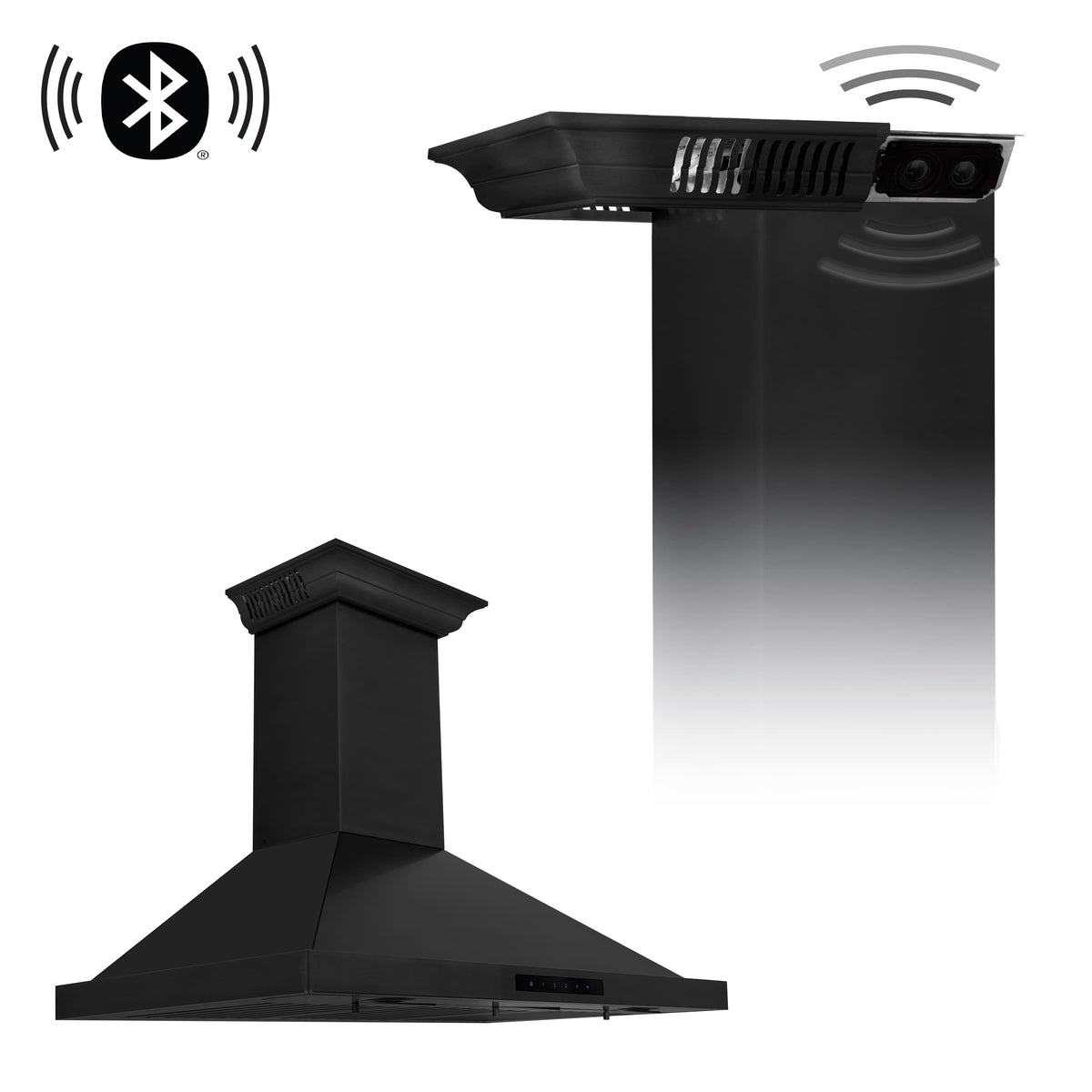 ZLINE - 36 inches - Externally Vented - Wall Range Hood - Black Stainless Steel