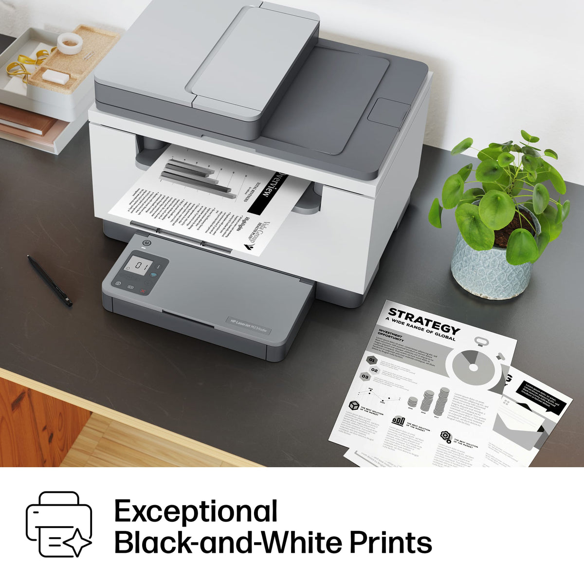 HP - LaserJet M234sdw Wireless AI-Enabled Black-and-White Laser Printer - White & Slate
