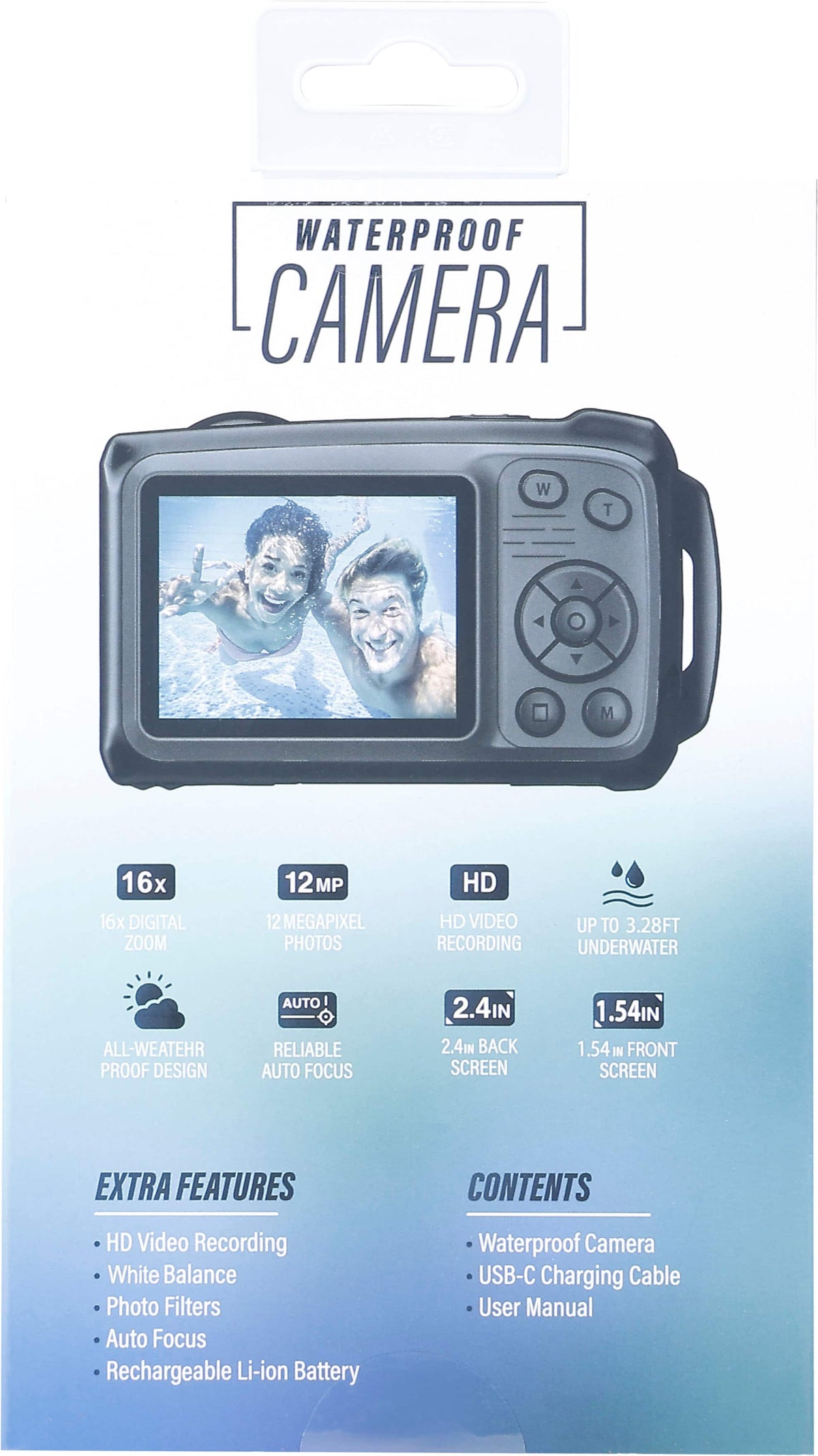 Vivitar - Dual Screen Waterproof Camera with 16x Digital Zoom and HD Video Recording - Yellow