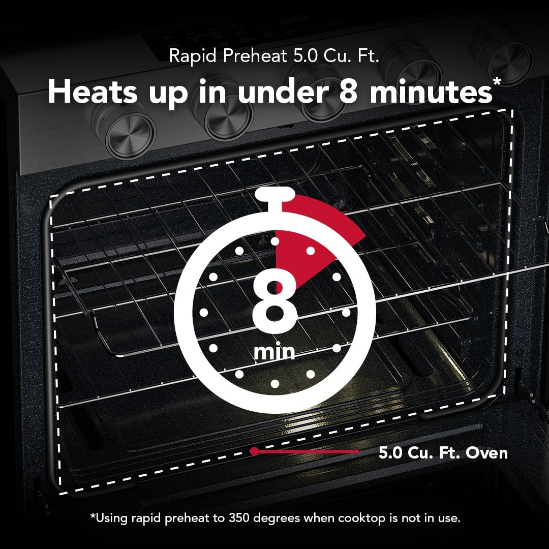 KitchenAid - 30 in. Wide 5 burners 5.0 cu. ft. Slide-in Gas Range with Convection Cooking Modes - Stainless Steel