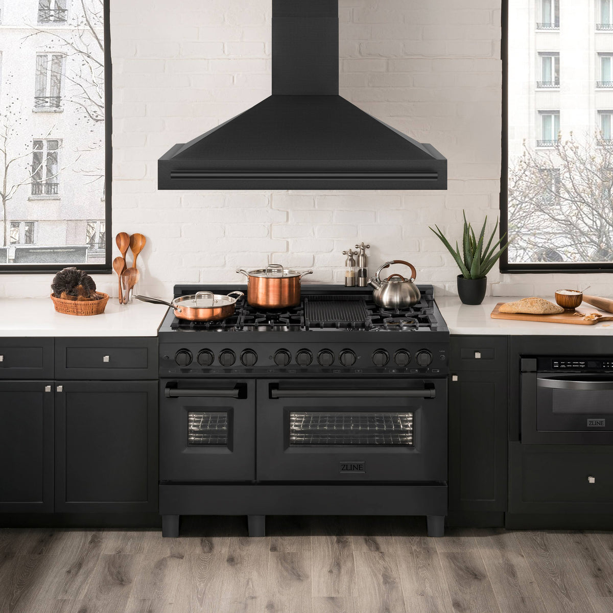 ZLINE - 48 inches - Convertible & Externally Vented - Wall Range Hood - Black