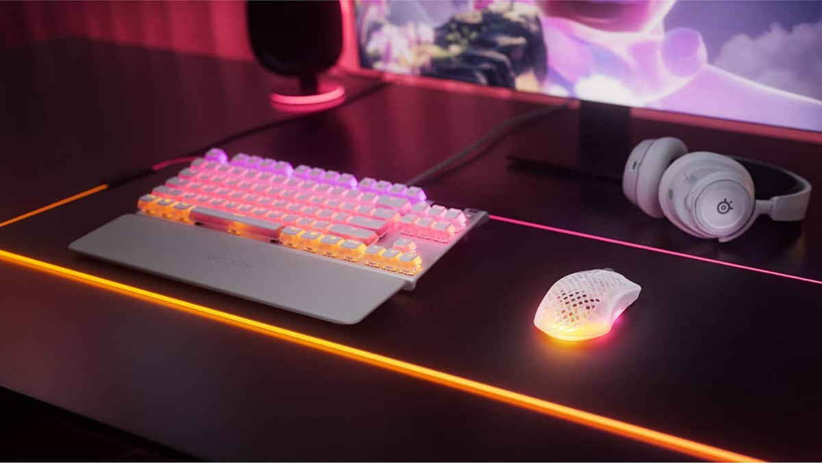 SteelSeries - Aerox 3 Super Light Honeycomb Wireless RGB Optical Gaming Mouse - Wireless - Ghost Edition