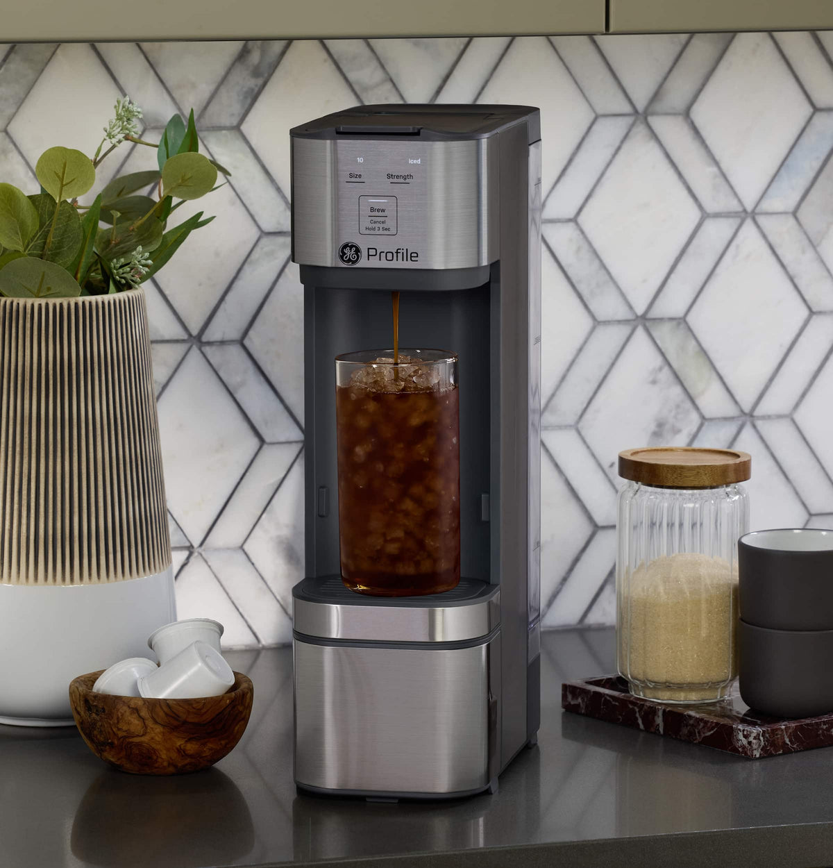 GE Profile - Brewpal Single-Serve Coffee Maker - Stainless Steel