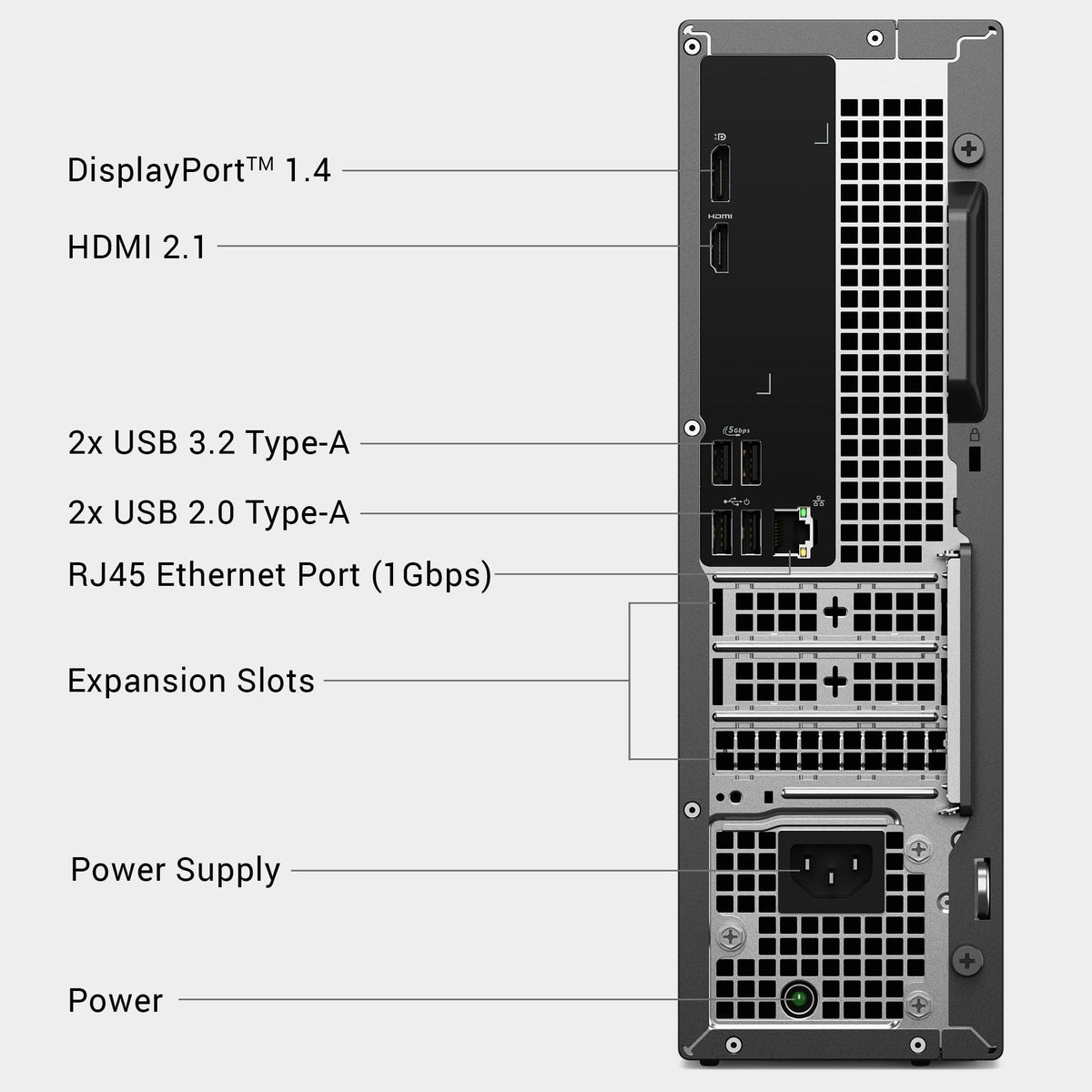 Dell - Slim Desktop - AMD Ryzen 100 Series 110 2025 - 8GB Memory - AMD Radeon 660M - 512GB Storage - Black