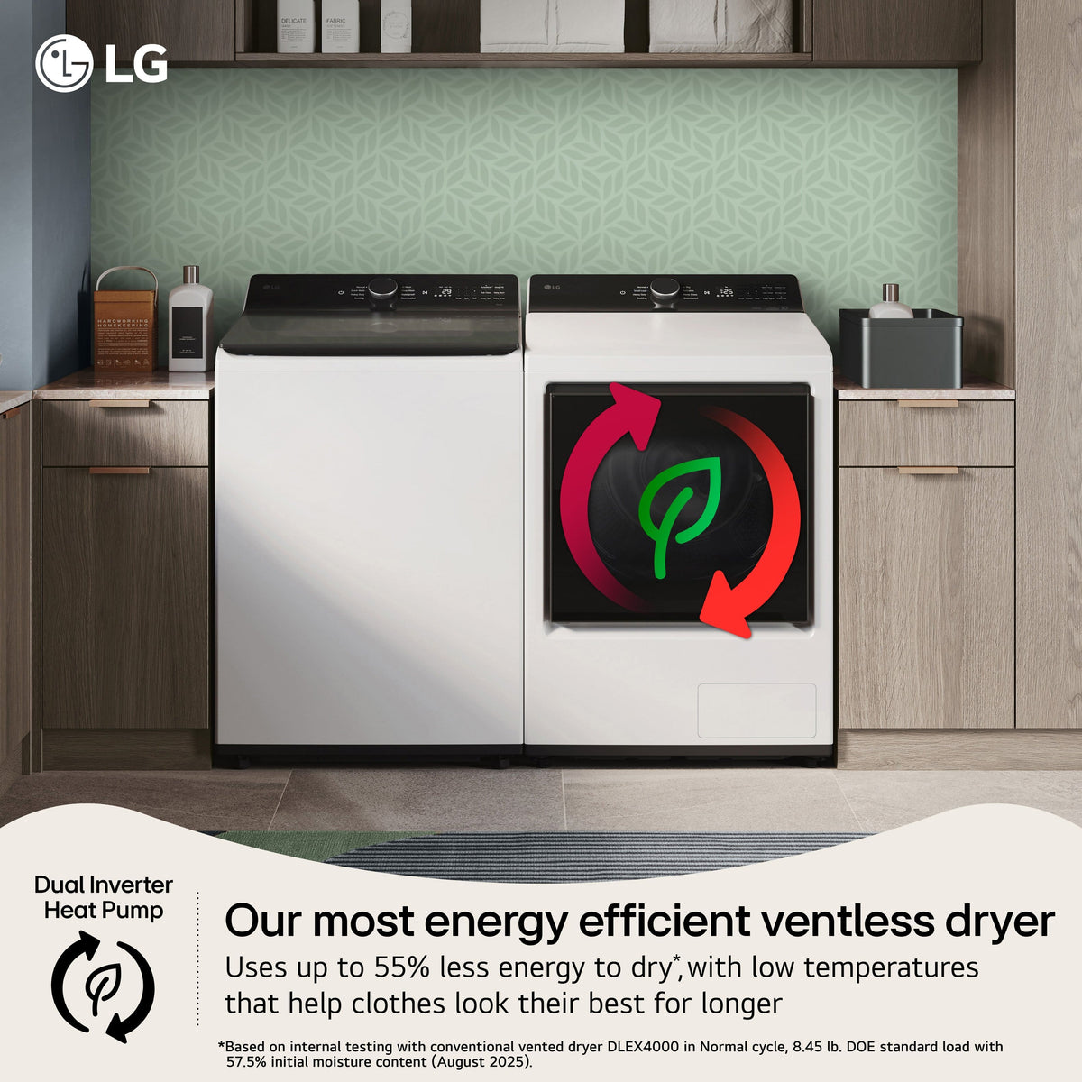 LG - 7.3 Cu. Ft. Smart Ventless Electric Dryer with Heat Pump and AI Sensing - Alpine White