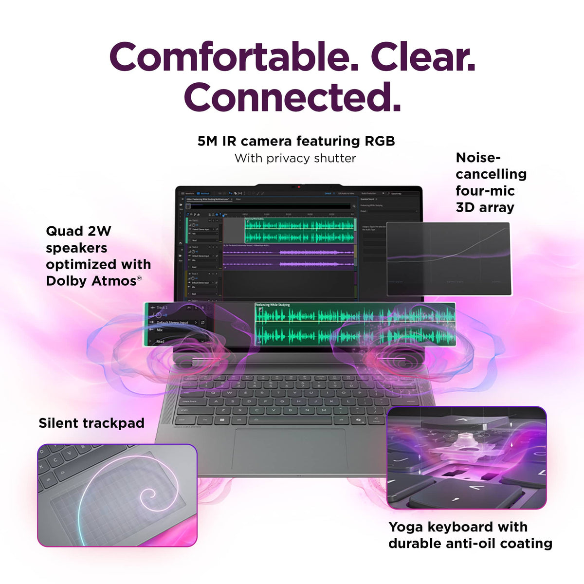 Lenovo - Yoga 7i 2-in-1 14" 2K OLED Touchscreen Laptop - Core Ultra 5 Processor 322 2026- 16GB Memory - 512GB SSD - Copilot+ PC - Luna Grey