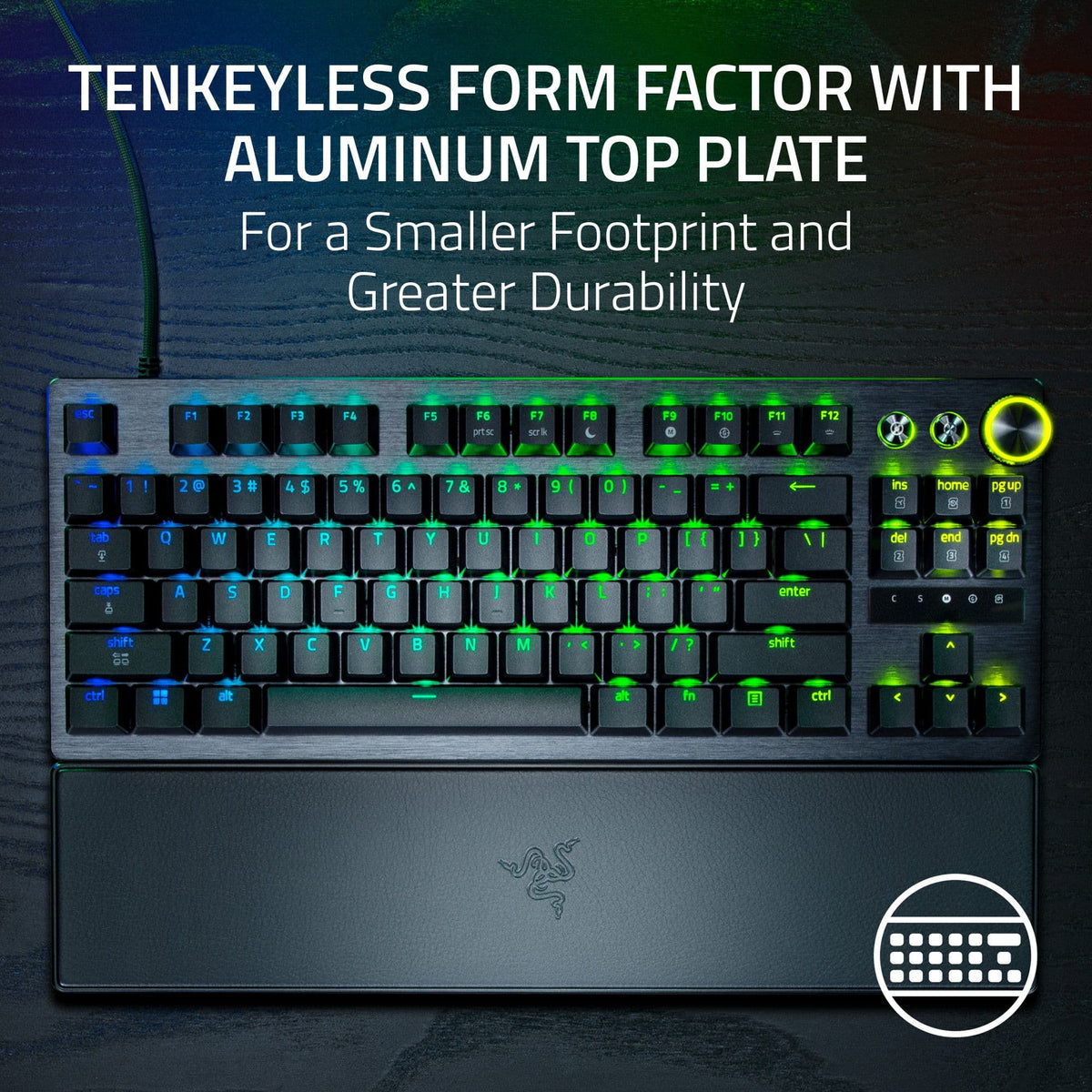 Razer - Huntsman V3 Pro TKL 8KHz Wired Analog Optical Linear Switch Gaming Keyboard with Snap Tap - Black