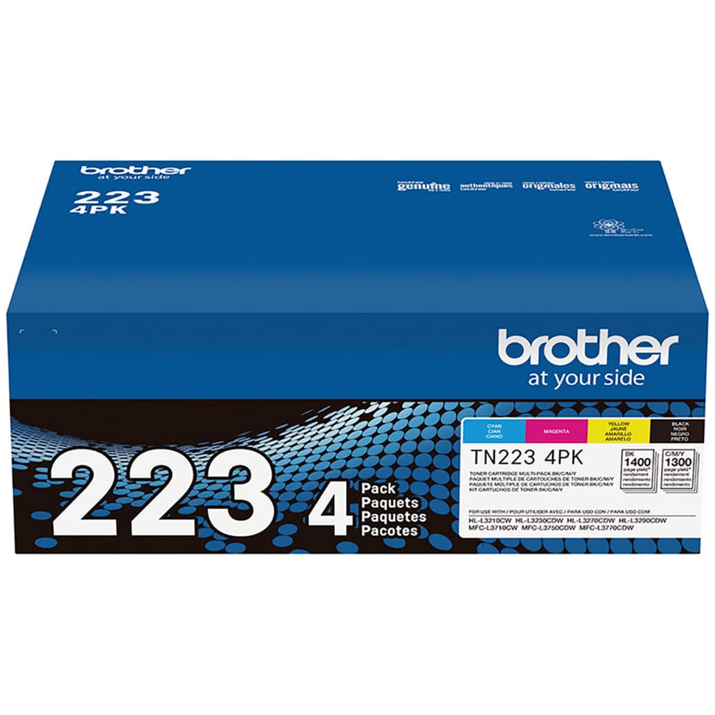 Brother - TN223 4-Pack Standard-Yield Toner Cartridges - Black/Cyan/Magenta/Yellow