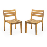 Outdoor Dining Side Chair (Set of 2) - Teak Finish