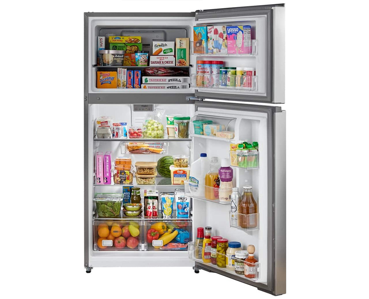 Whirlpool - 30 in. Wide 19.2 cu. ft. Top-Freezer Refrigerator with Total Coverage Cooling - Fingerprint-Resistant Stainless Finish
