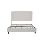 Minimalist Designs Upholstered Wingback Bed With Tall Headboard