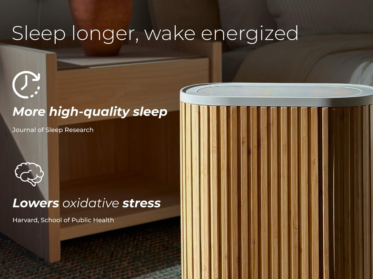 The Windmill Air Purifier Max, Smart 3-in-1, Ultra-Quiet, Medical Grade HEPA, Large Rooms up to 1950 Sq Ft - Bamboo