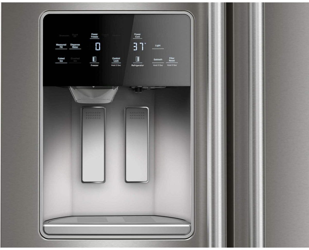 Maytag - 36 in. Wide 29 cu. ft. Side-by-Side Built-in Refrigerator with Arctic Blue Interior - Stainless Steel