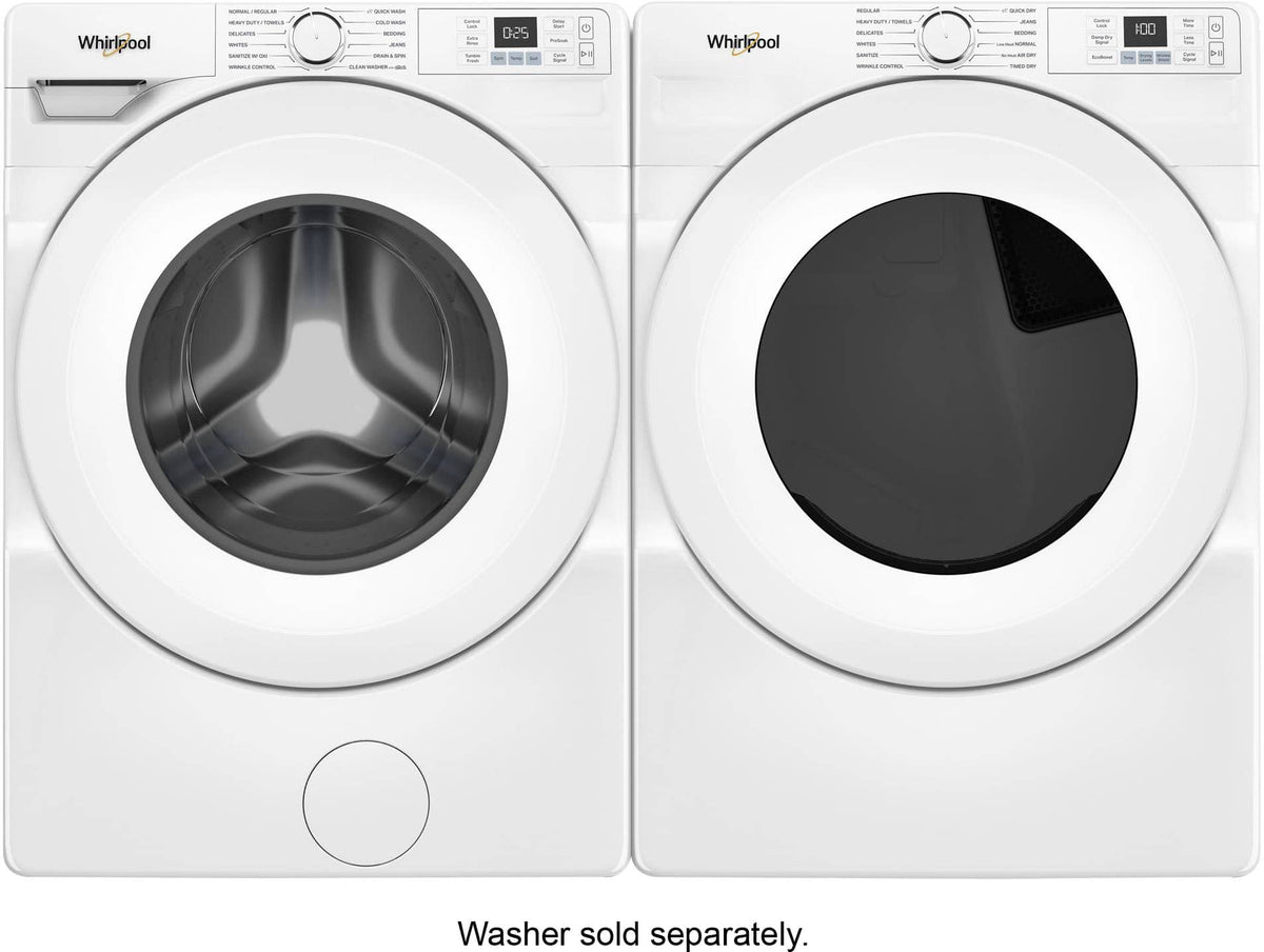 Whirlpool - 7.4 Cu. Ft. Stackable Electric Dryer with Quick Dry - White