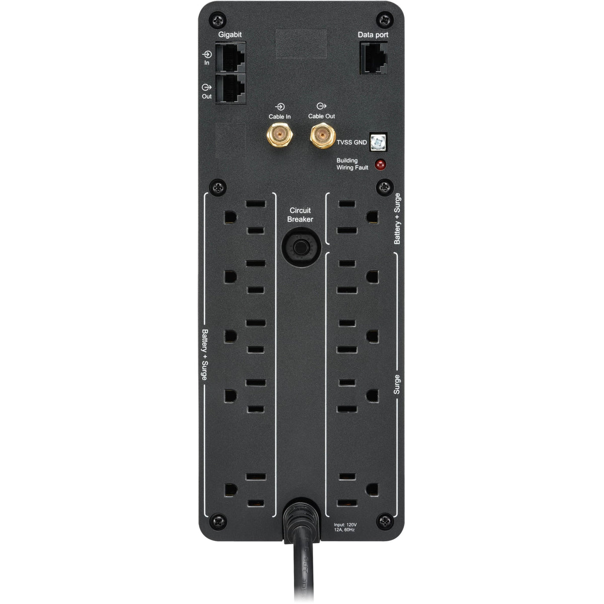 APC - UPS Battery Backup Pro, 1500VA/900W, Tower, 10 Outlets, LCD Display, USB-A + USB-C ports - Black