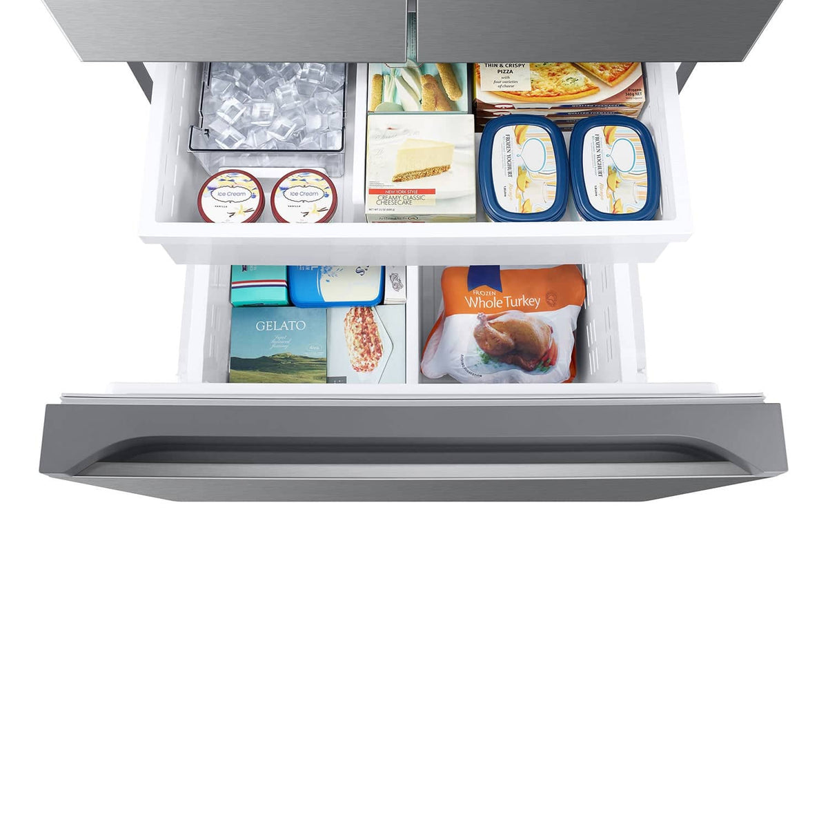 Samsung - 33 in. Wide Bespoke AI 25 cu. ft. 3-Door French Door Refrigerator with Auto Ice Maker & All-Around Cooling - Stainless Steel