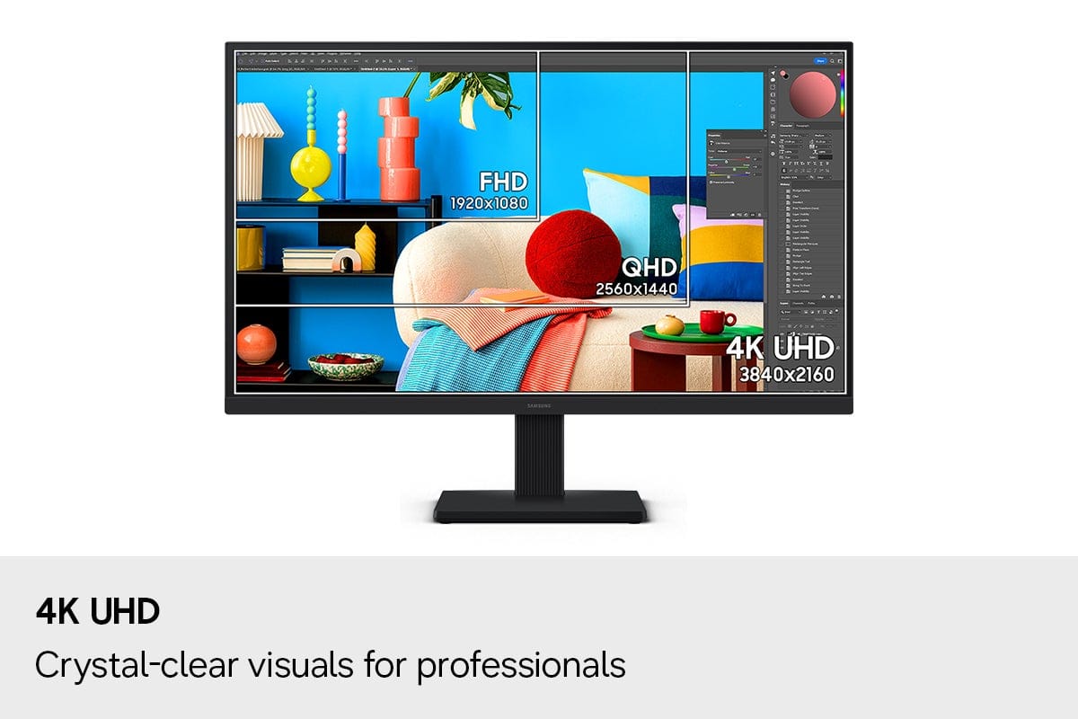 Samsung - 32" ViewFinity S7 (S71H) 4K UHD IPS High Resolution Monitor with HDR10 - Black