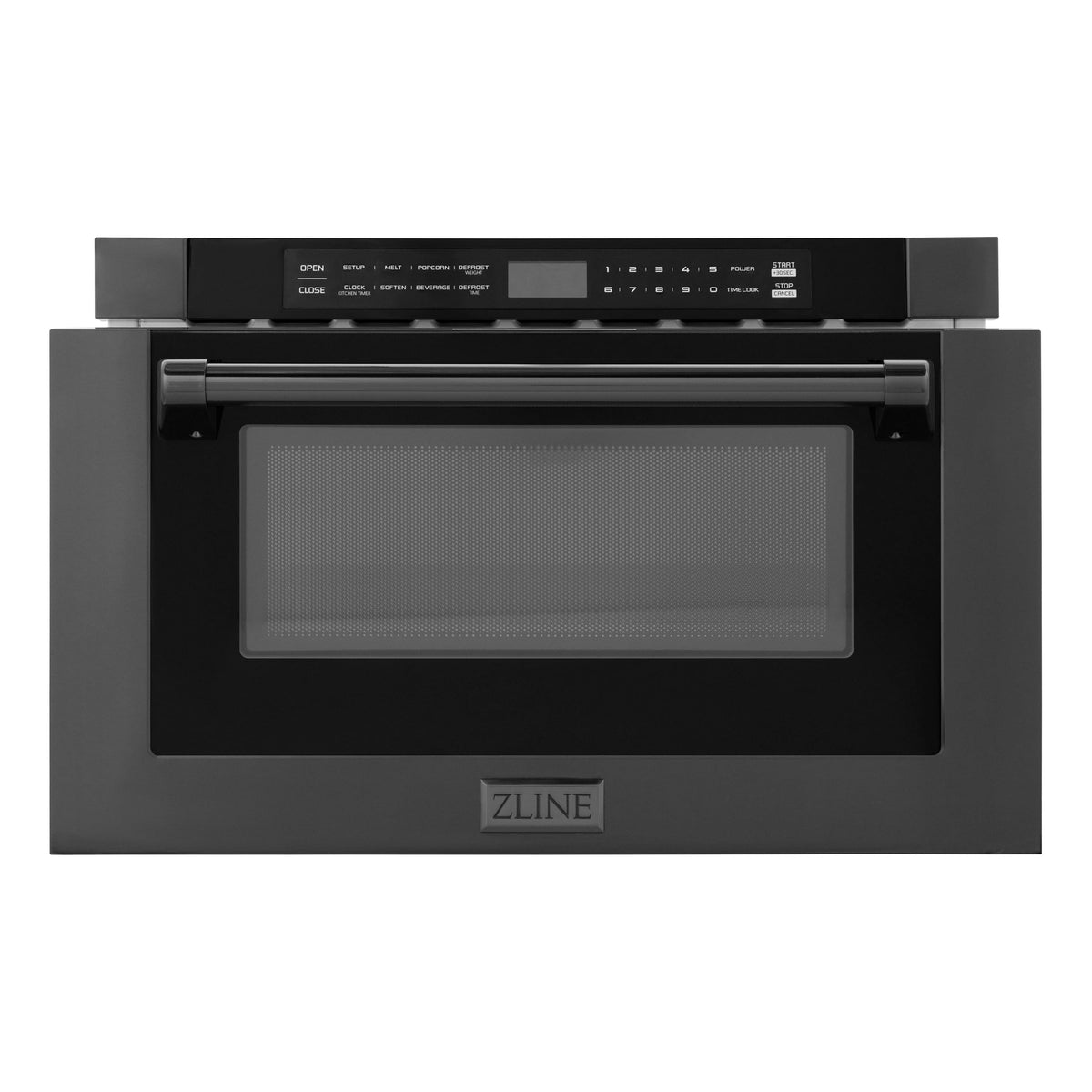 ZLINE - 24 in. 1.2 cu. ft. Built-in Microwave Drawer with a Traditional Handle - Black Stainless Steel