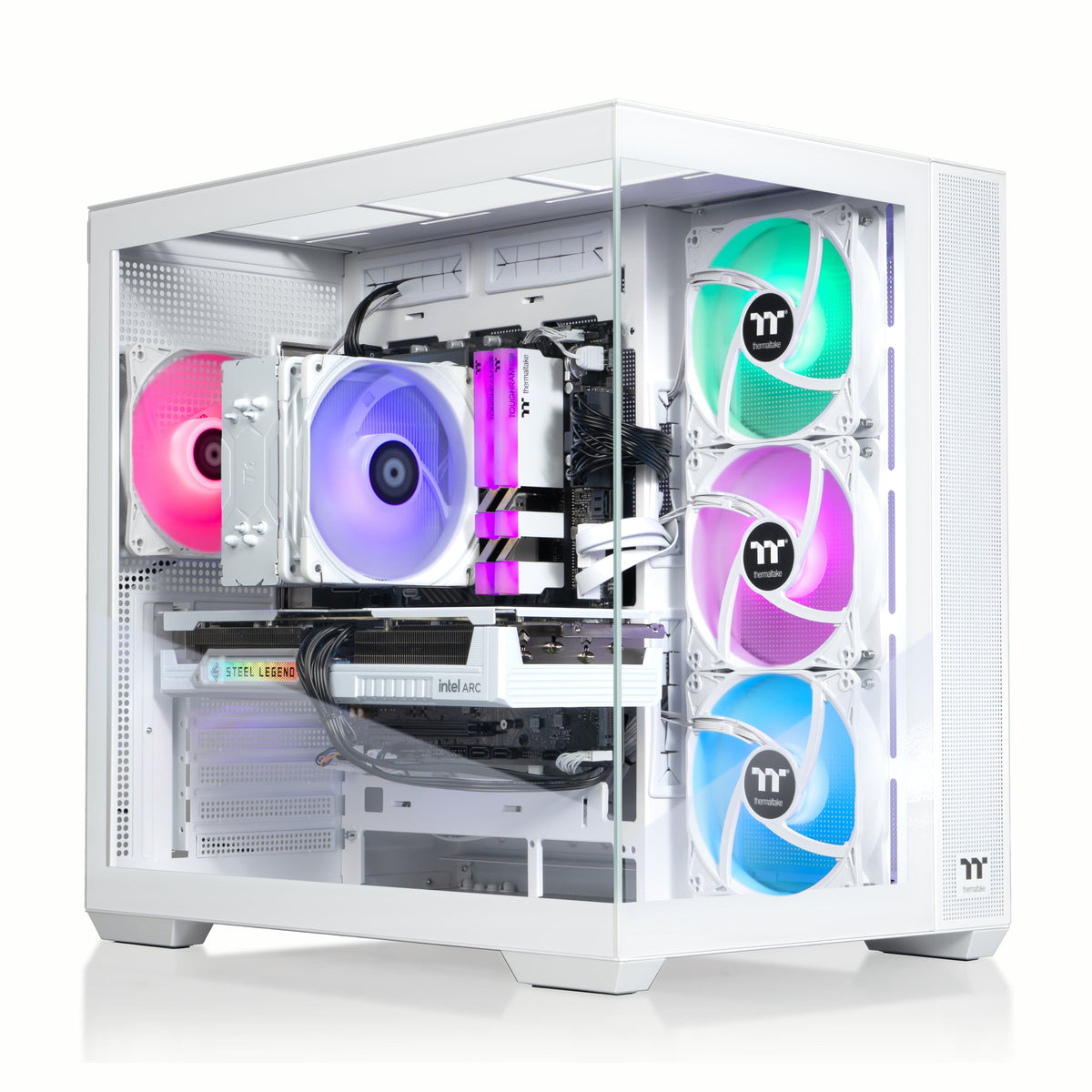 Thermaltake - LCGS View i1258S-380 Gaming Desktop Intel Core i5-12600KF 2025 - 16GB DDR4, Intel Arc B580, 1TB NVMe M.2 - White