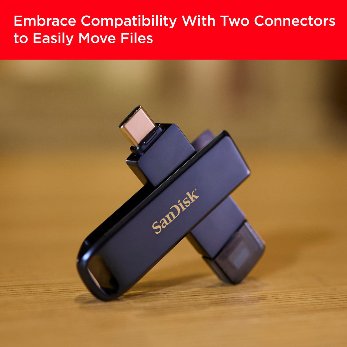 SANDISK - 256GB USB Flash Drive for iPhone Lightning and USB Type-C Metallic Sky - Blue