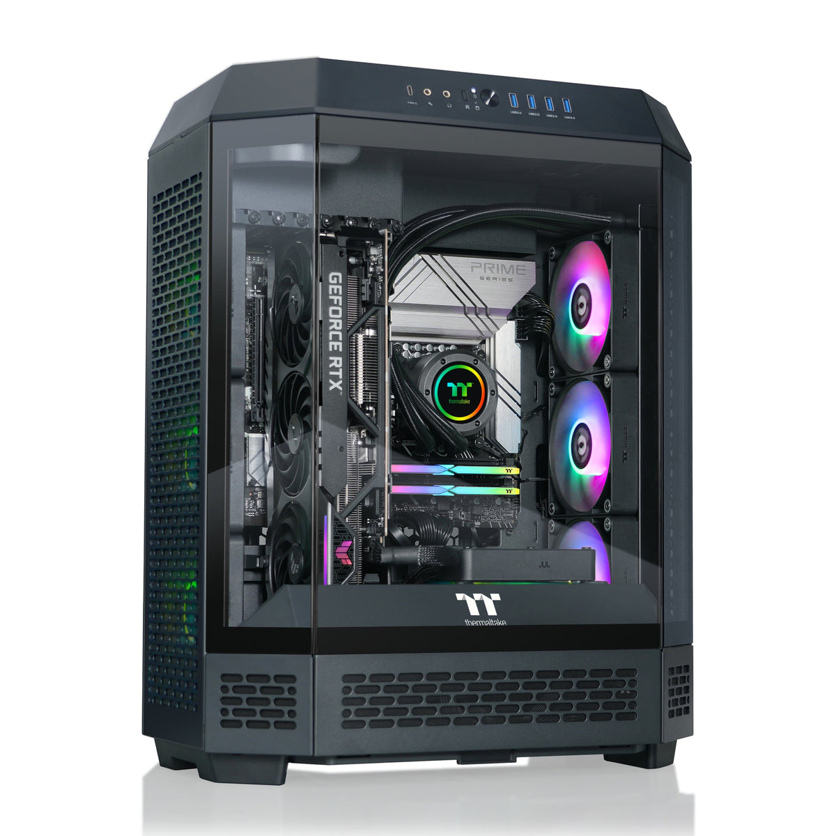 Thermaltake - Reactor 9880 Gaming Desktop AMD Ryzen 7 9800X3D 2025 32GB DDR5 RGB Memory, NVIDIA GeForce RTX 5080, 2TB NVMe M.2 - Black