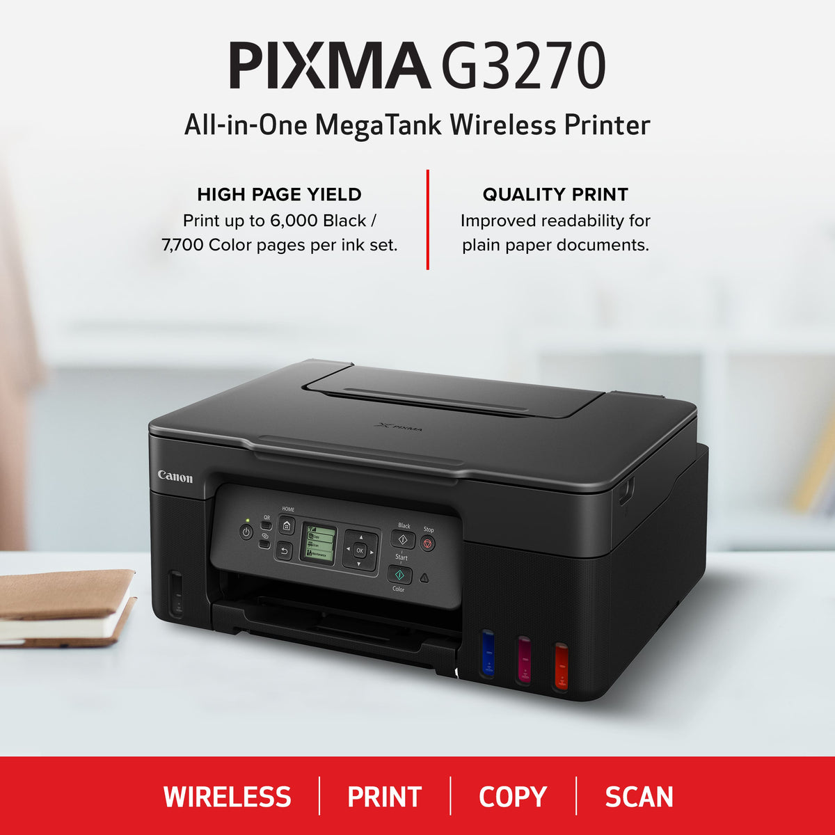 Canon - PIXMA Megatank G3270 Wireless All-In-One Supertank Inkjet Printer - Black