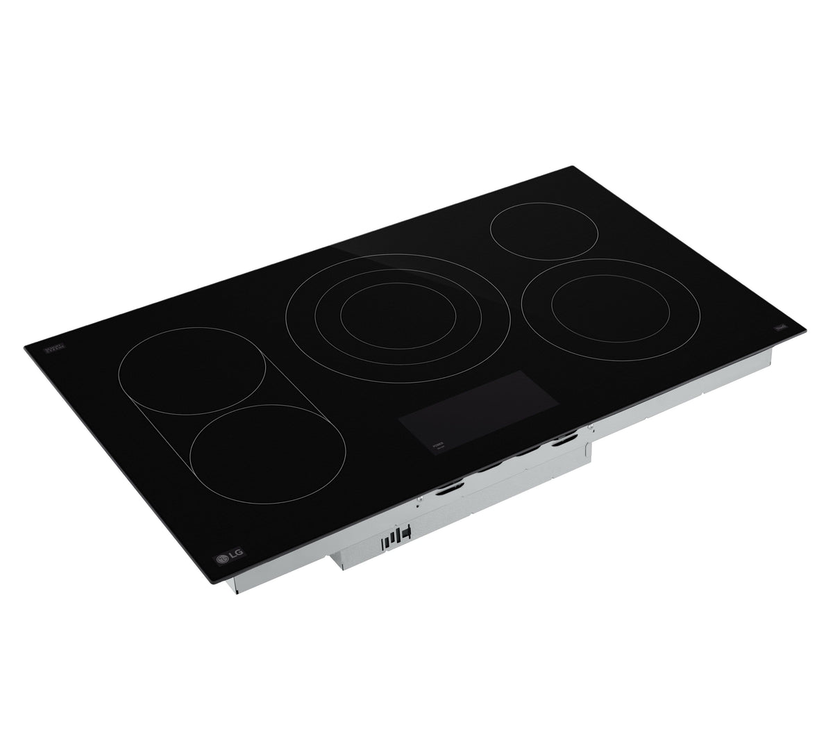 LG - 36-in Wide Built-In Electric Smart Cooktop with 5 Elements, Backlit SmoothTouch Glass Controls and 3.6kW Triple Element - Black