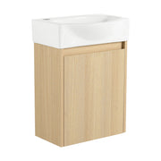 Mueble de baño moderno con lavabo cerámico, combinado con lavabo flotante de pared, armario de almacenamiento
