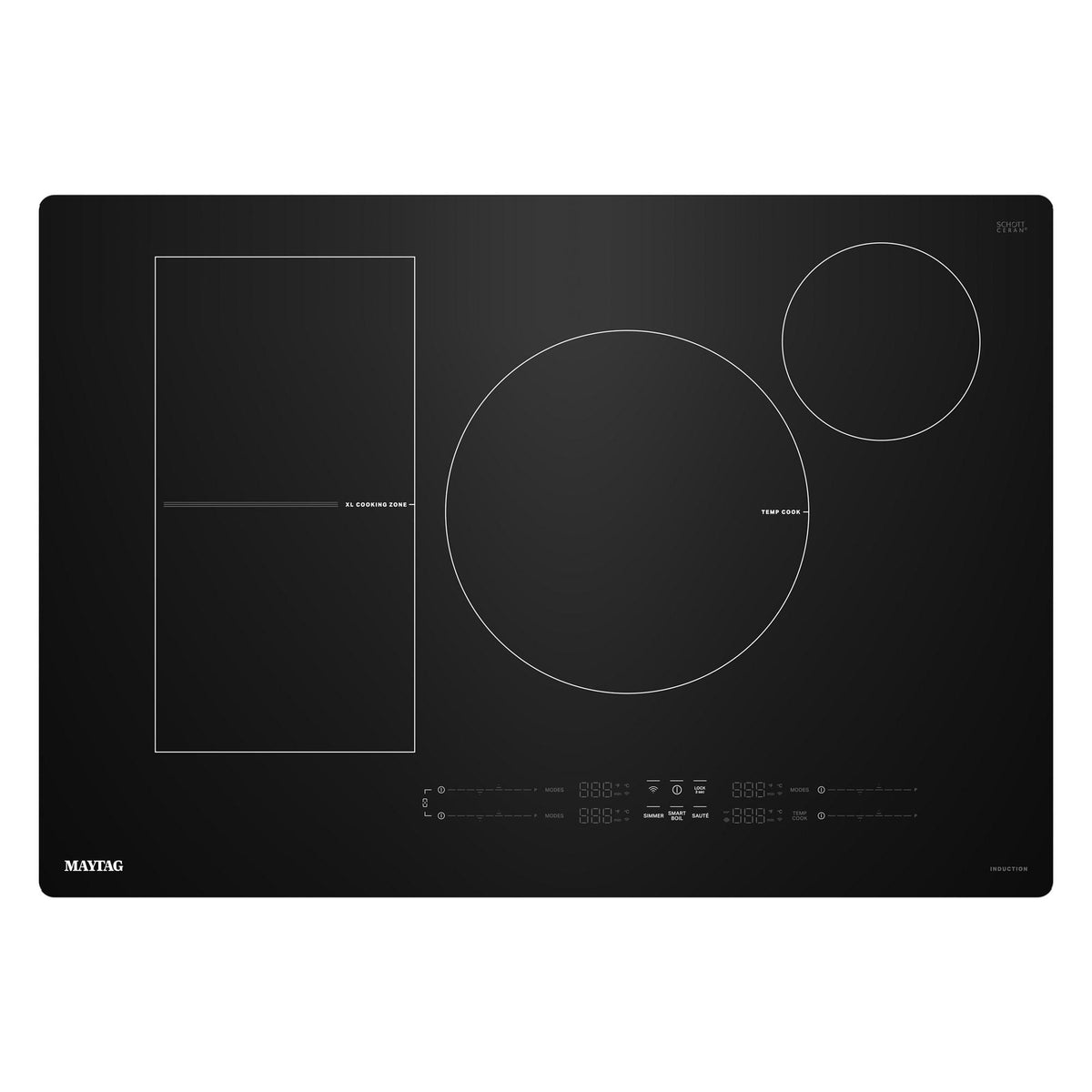 Maytag - 30 in. Wide 4 element Electric Induction Cooktop with Power Boost - Black