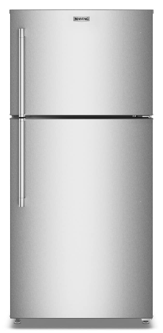 Maytag - 30 in. Wide 19 cu. ft. Top-Freezer Refrigerator with Garage Mode - Fingerprint-Resistant Stainless Finish