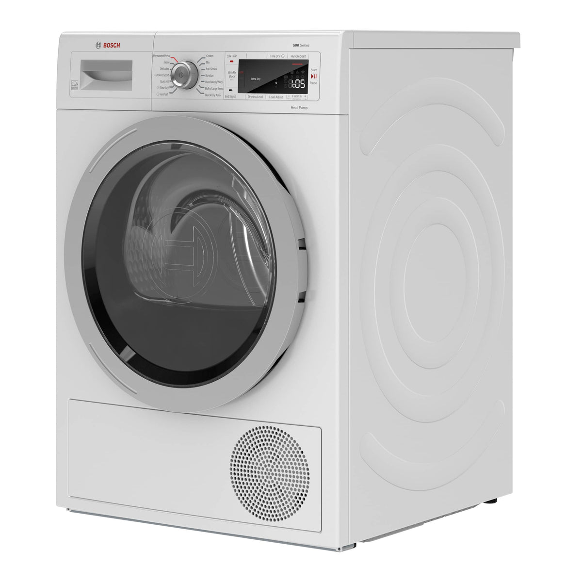 Bosch - 500 Series 4 Cu. Ft. Stackable Smart Electric Dryer with Self-Cleaning Condenser - White