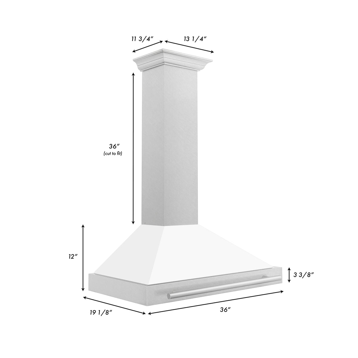 ZLINE - 36 inches - Externally Vented - Wall Range Hood - White Matte