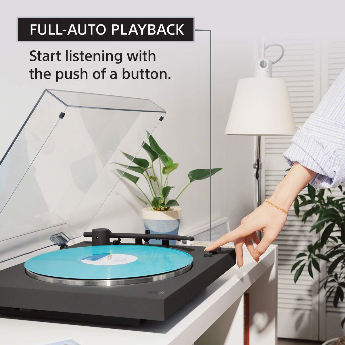 Sony - PS-LX3BT Full Auto Playback Turntable with Bluetooth® Connectivity - Black