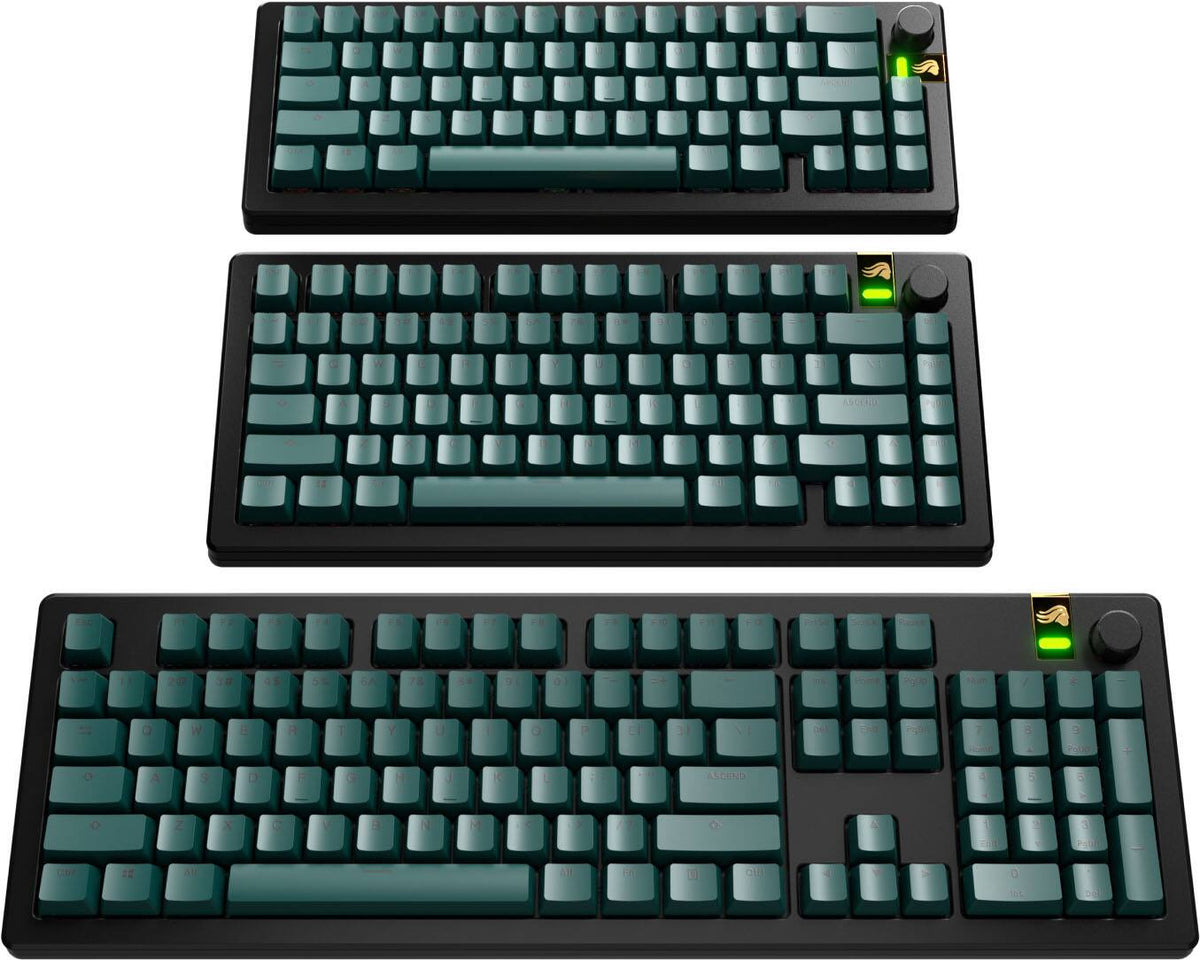 Glorious - GPBT Basics Universal Keycap Set Compatible with Most 100% 85% 80% TKL 60% Compact 75% Mechanical Keyboards - Totem Green