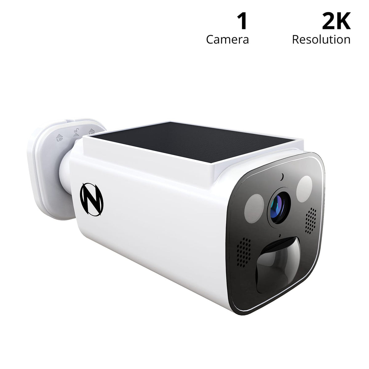 Night Owl - Solar Powered Wire Free 2K Security Camera with Spotlight and 2-Way Audio - White