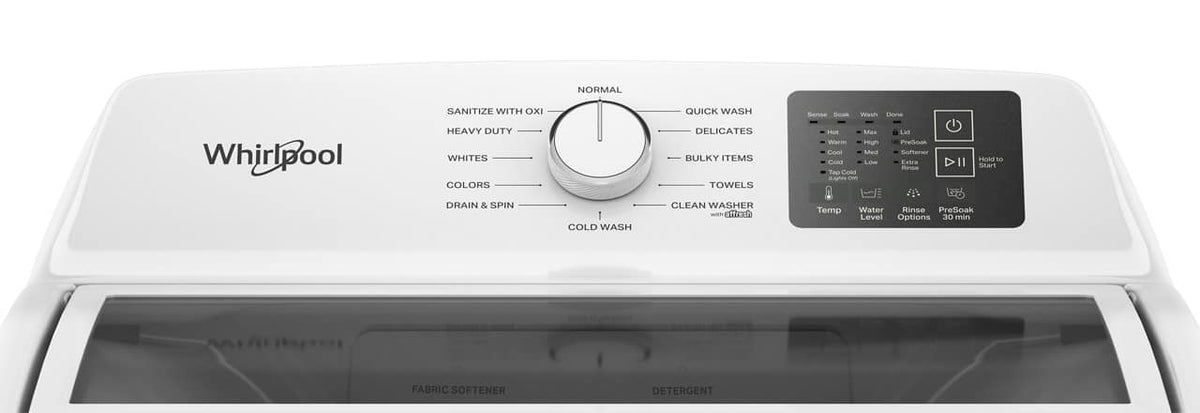 Whirlpool - 4.3 Cu. Ft. Top Load Impeller Washer with Quick Wash Cycle and Soft Close Glass Lid - White