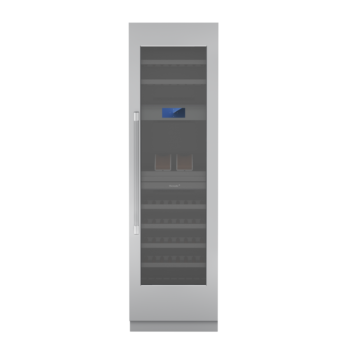Thermador - Freedom Collection 80-Bottle 3-Zone Smart Built-in Wine Preservation Column with Vintner's Table - Custom Panel Ready