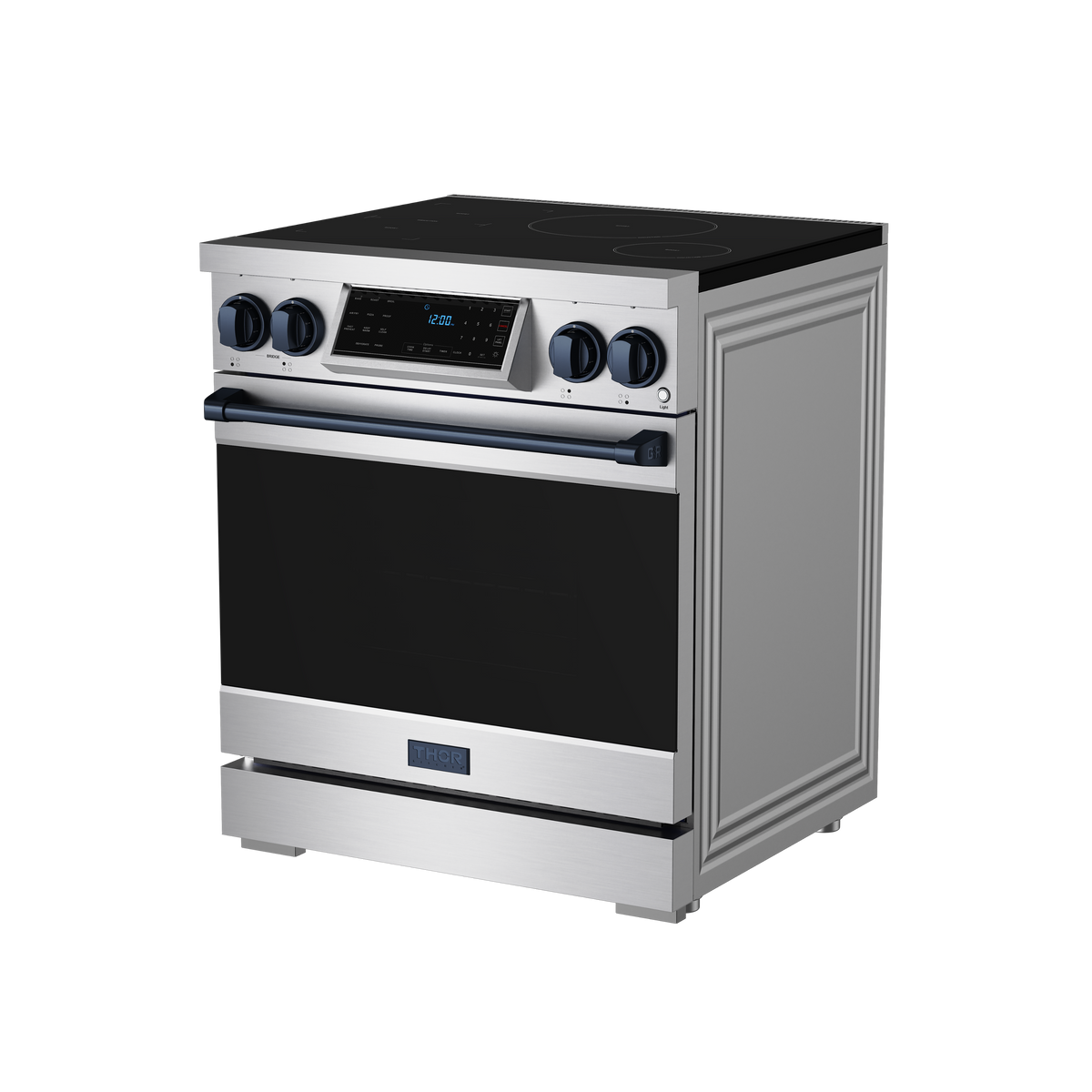 Gordon Ramsay Series by Thor Kitchen 4.8 Cu. Ft Freestanding Induction Range with Navy Blue Hardware - Stainless Steel