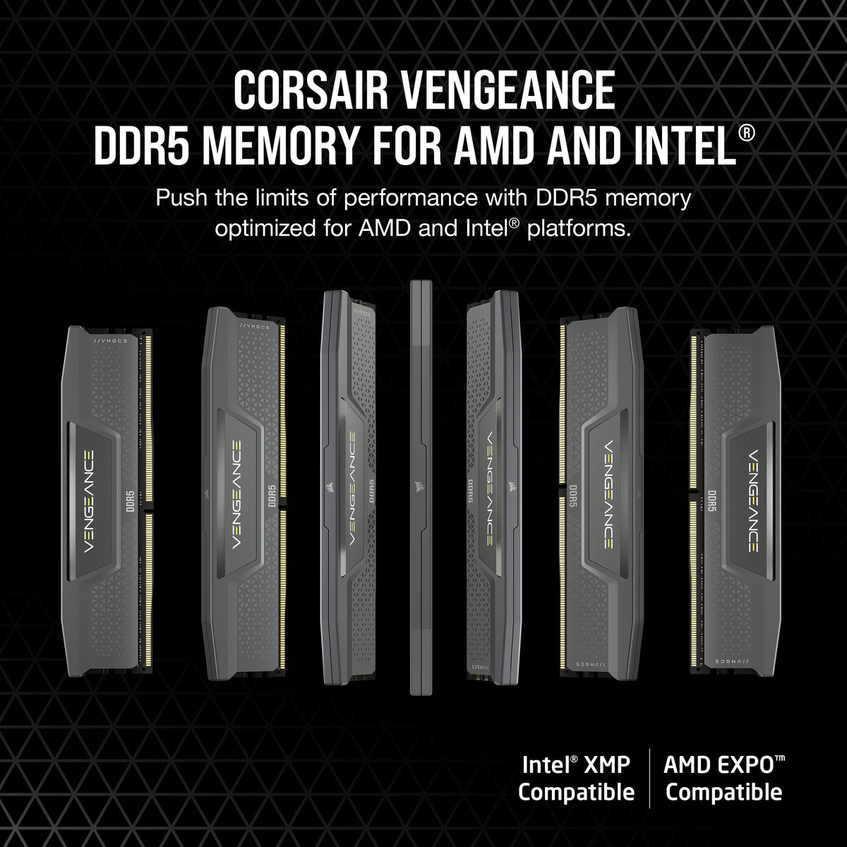CORSAIR - VENGEANCE 32GB (2x16GB) DDR5 6400MHz C36 AMD EXPO & Intel XMP UDIMM Desktop Memory - Gray